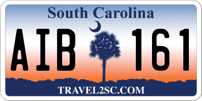 SC license plate AIB161
