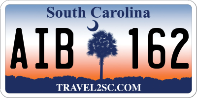 SC license plate AIB162