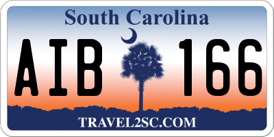 SC license plate AIB166