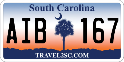 SC license plate AIB167