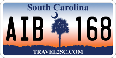 SC license plate AIB168