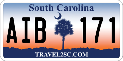 SC license plate AIB171