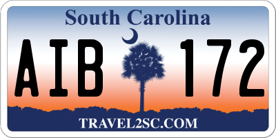 SC license plate AIB172