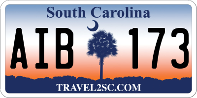 SC license plate AIB173