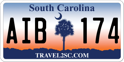 SC license plate AIB174