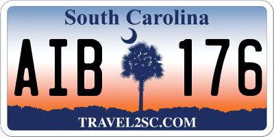 SC license plate AIB176