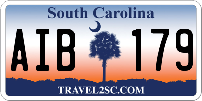 SC license plate AIB179