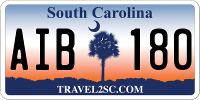 SC license plate AIB180