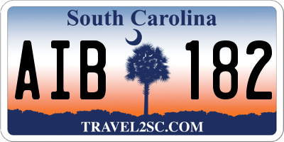 SC license plate AIB182