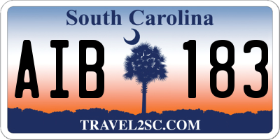 SC license plate AIB183