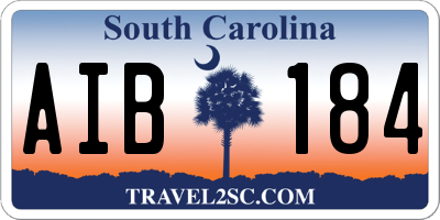 SC license plate AIB184