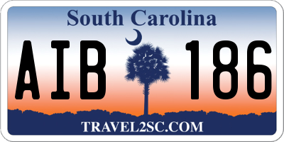 SC license plate AIB186