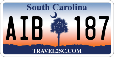 SC license plate AIB187