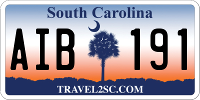 SC license plate AIB191