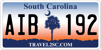 SC license plate AIB192