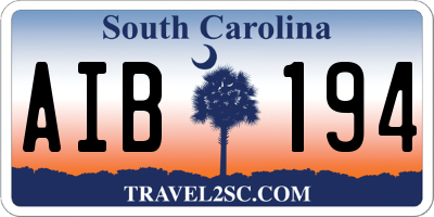 SC license plate AIB194