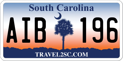 SC license plate AIB196