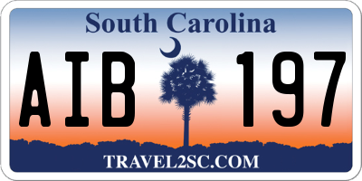 SC license plate AIB197