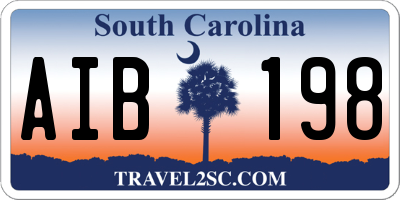 SC license plate AIB198