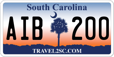 SC license plate AIB200