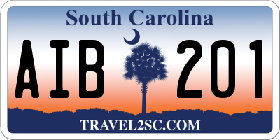 SC license plate AIB201