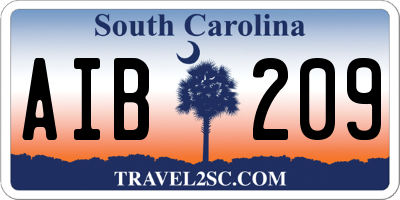 SC license plate AIB209