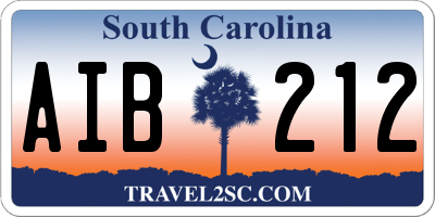 SC license plate AIB212
