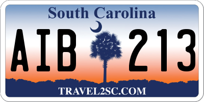 SC license plate AIB213