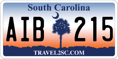 SC license plate AIB215