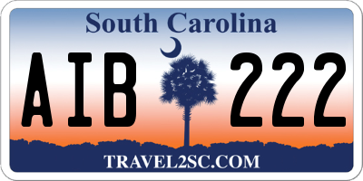 SC license plate AIB222