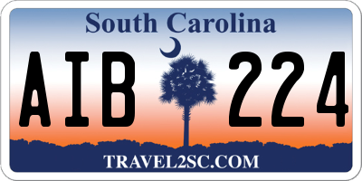 SC license plate AIB224