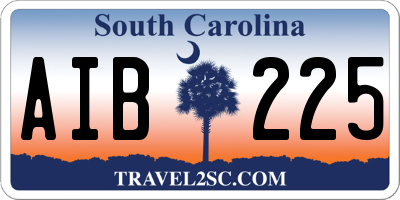 SC license plate AIB225