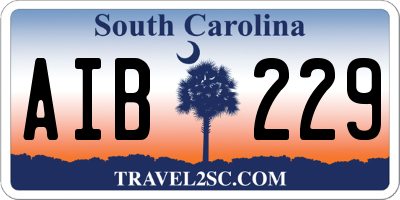 SC license plate AIB229
