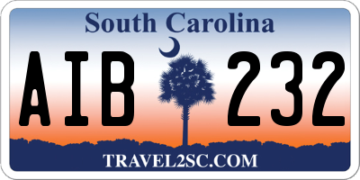 SC license plate AIB232