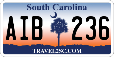 SC license plate AIB236