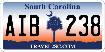 SC license plate AIB238