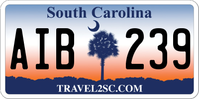 SC license plate AIB239
