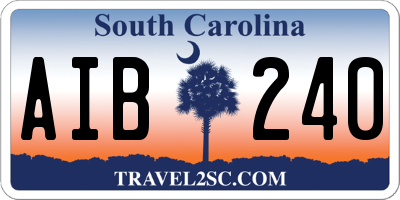 SC license plate AIB240