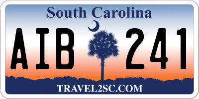 SC license plate AIB241