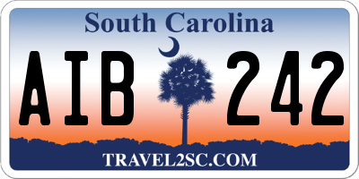 SC license plate AIB242