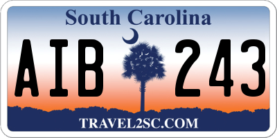 SC license plate AIB243