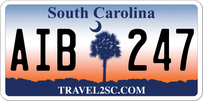 SC license plate AIB247