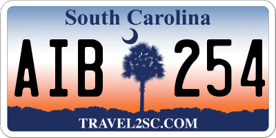 SC license plate AIB254