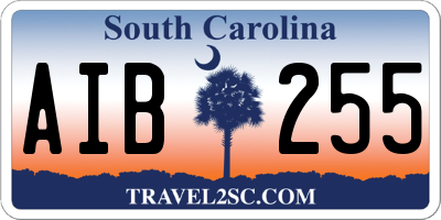 SC license plate AIB255