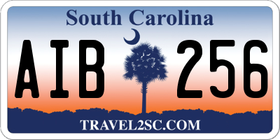 SC license plate AIB256