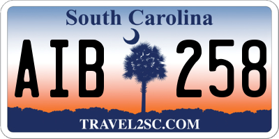 SC license plate AIB258