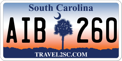 SC license plate AIB260