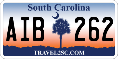 SC license plate AIB262