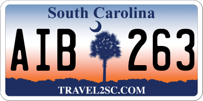 SC license plate AIB263