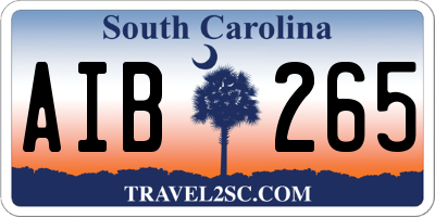 SC license plate AIB265